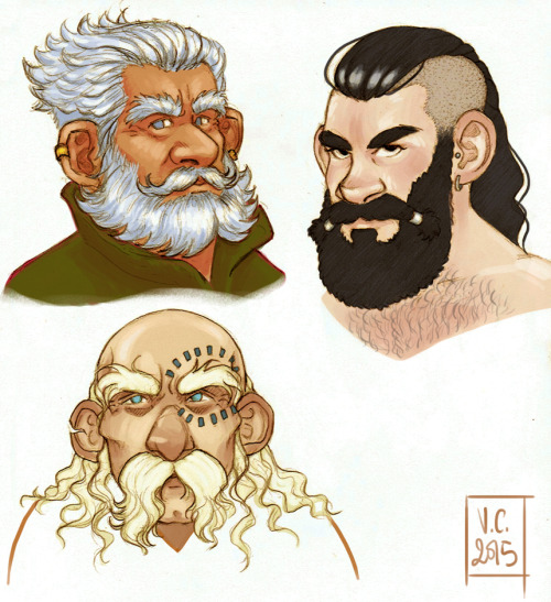 vickymausart: Some random dwarves inspired by people I saw in the streets last week.The youngest, th