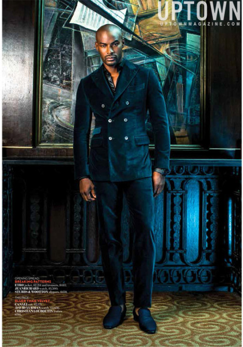 theuppitynegras:  thedarkchocolatedandy:  lamusenoire:  A Gentleman Returns: Mr. Tyson Beckford roams the rooms of New York’s famed 110-year-old Mansfield Hotel in this editorial and cover shoot for the August/September issue of Uptown Magazine. Here,