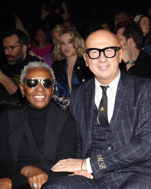 Guests at the Gucci Fall Winter 2019 show by Alessandro Michele, Bethann Hardison photographed with 