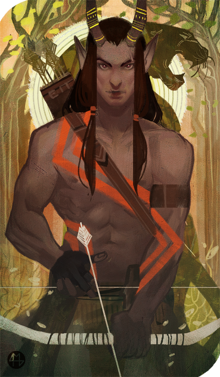 dibeediboop:  Both original character tarot commissions together. Originally I designed the thumbnails for them to hopefully look like a pair…   // Commission Info // Twitter //   