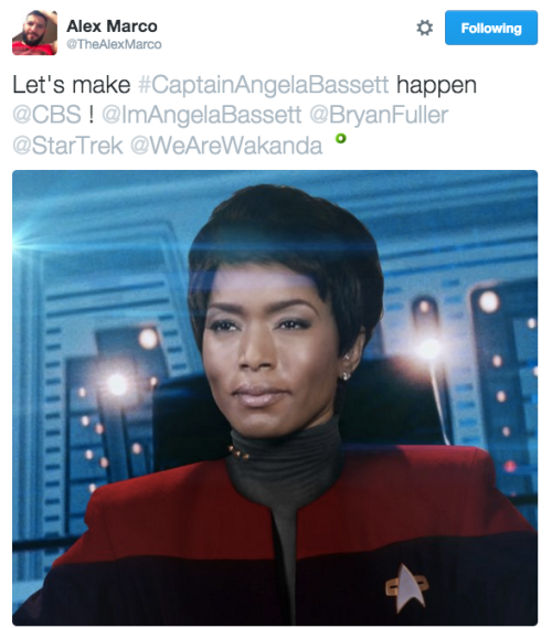 wearewakanda:#CaptainAngelaBassettICYMI: The showrunner of the new ‘Star Trek’ TV series said Angela