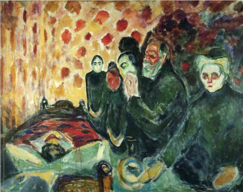 i-dreamed-i-was-dying:  Edvard Munch,By the Deathbed (Fever) I 