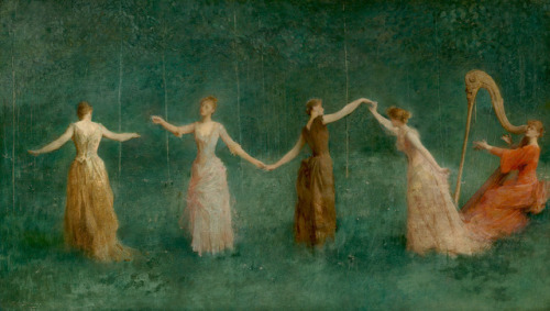 terminusantequem:Thomas Wilmer Dewing (American, 1851-1938), Summer, 1890. Oil on canvas, 52.07 x 91