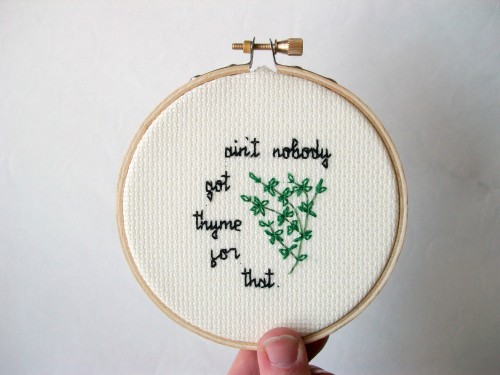 Finished: https://www.etsy.com/listing/195634640/thyme-for-that-cross-stitch-completed Mini pattern,