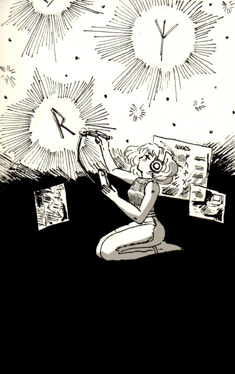 juliettecousin:Inktober ! #18 Music Witch and #19 Technology Witch
