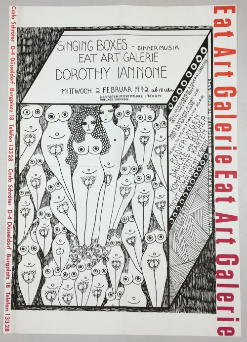 Original poster for Dorothy Iannone’s February 2, 1972 performance at Eat Art Galerie in D&uum