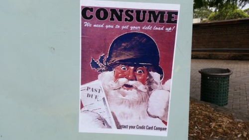 Some of the Christmas themed anarchist posters and stickers seen around Sydney in December 2017