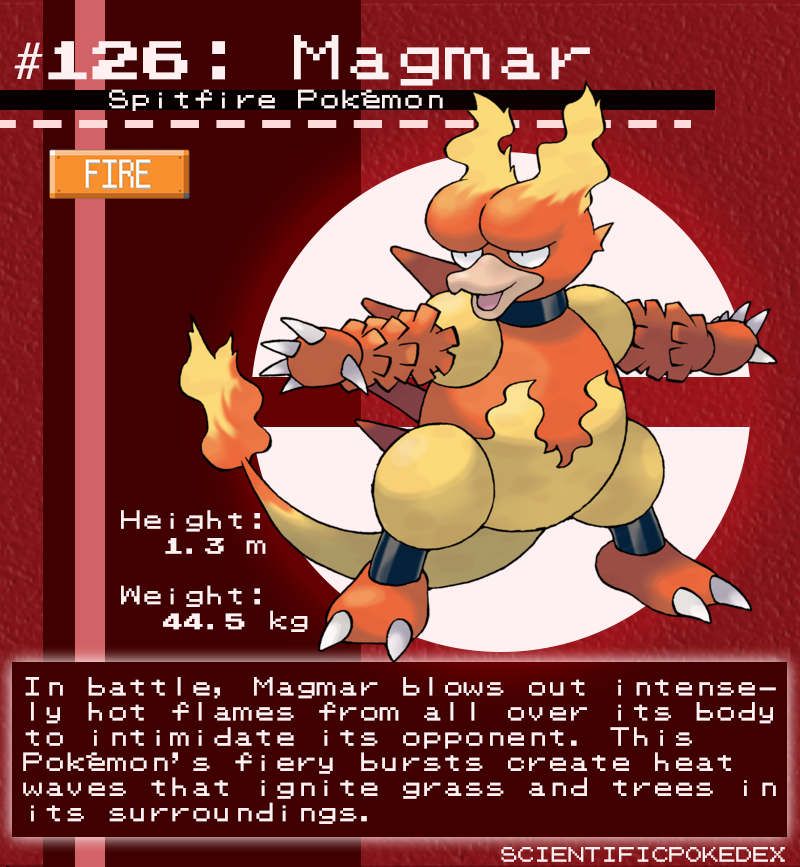 Scientific Pokédex — lot fire types have entries along the lines...