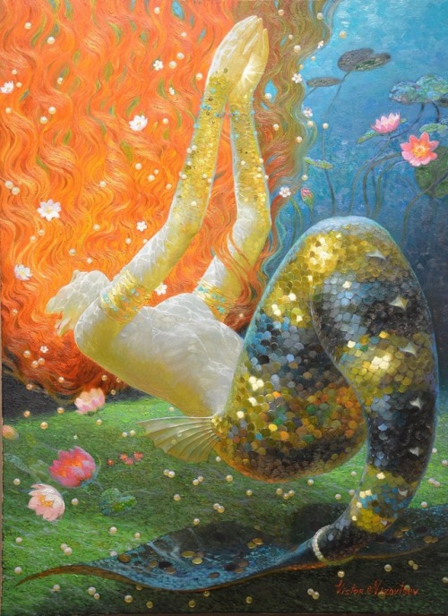 classicarte:Une sirène par Victor Nizovtsev.A mermaid by Victor Nizovtsev.