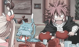 angrycucco:   「 Fairy Tail 」 ✧ Natsu Dragneel + Long Hair Bonus Gif ;w; 
