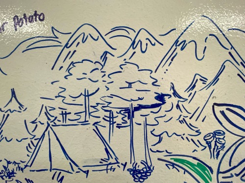 Drew Some Moomin Stuff On A Whiteboard In A Room