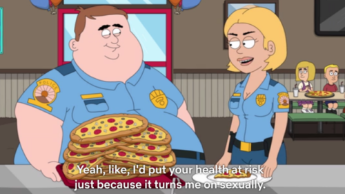 jabbathegutt: fattylovergirl: femalefeederheaven:Its called paradise pd a new show on netflix, and y