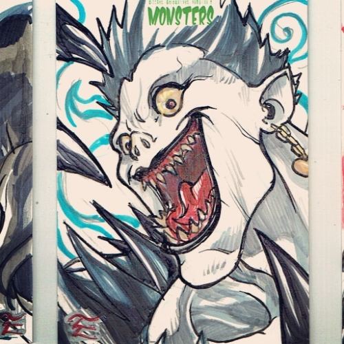 RYUK #typhoonproductions . . . #emmshin #Ryuk #DeathNote #SketchEmAll #sketc #sketchcard #Monster #