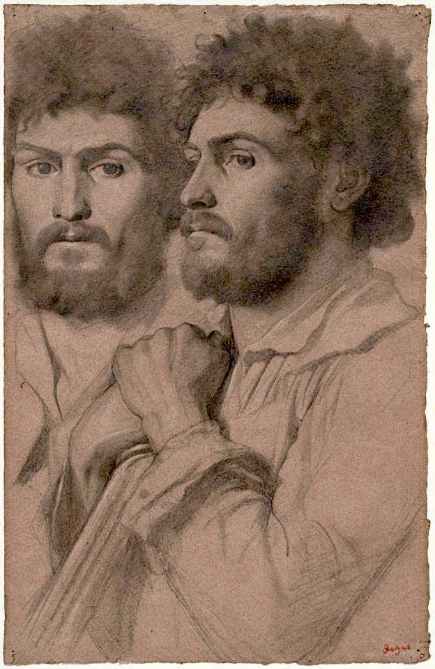 mrdirtybear:‘Two Portrait Studies of a man’ as drawn by French artist Edgar Degas