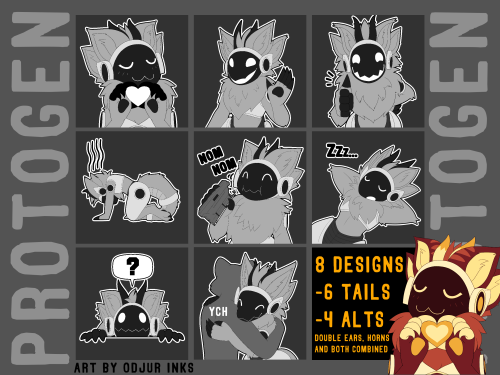 Protogen Telegram stickers drawn by yours truly now available on Etsy uwu!