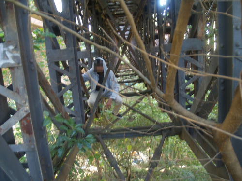 Under the train tracks, on a bridge, above tram tracks and canals