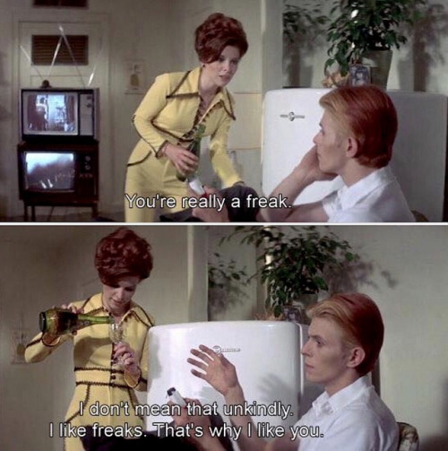 This has to be one of the most cynical movies I’ve ever seen. I can’t recommend it highly enough. Everyone should watch this at least once.  It’s “The Man Who Fell To Earth”.  The version starring David Bowie.  