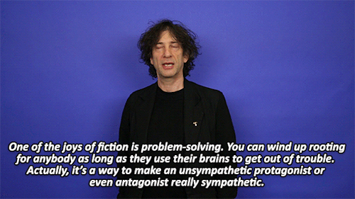 buzzfeedbooks:  Your protagonist is mortally wounded and needs to get out alive. How? (more) @neil-gaiman came in and gave us some writing prompts. Get writin’! The Sandman: Overture Deluxe Edition is in stores now. 