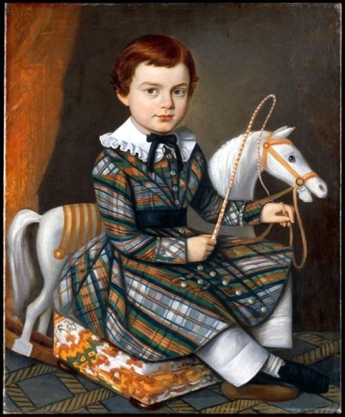 Boy in Plaid, unknown New England artist, ca. 1845