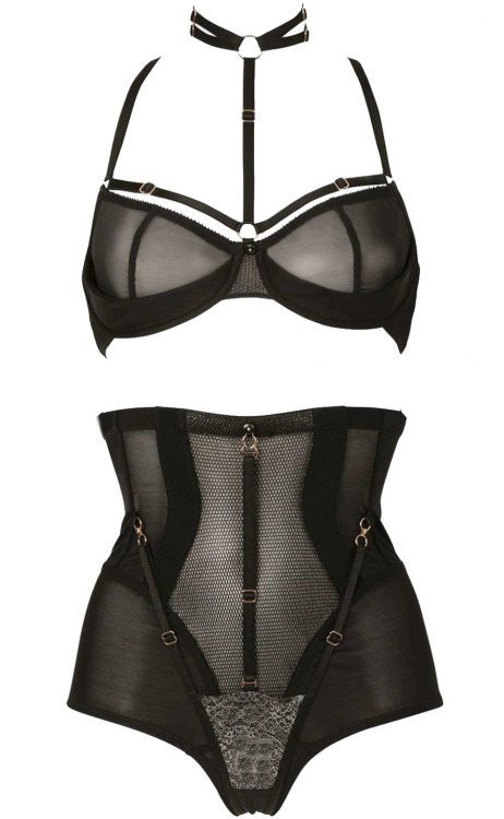 Impudique by Catanzaro | Josephine • high waist [ouvert] knickers with removable thong + choker halt