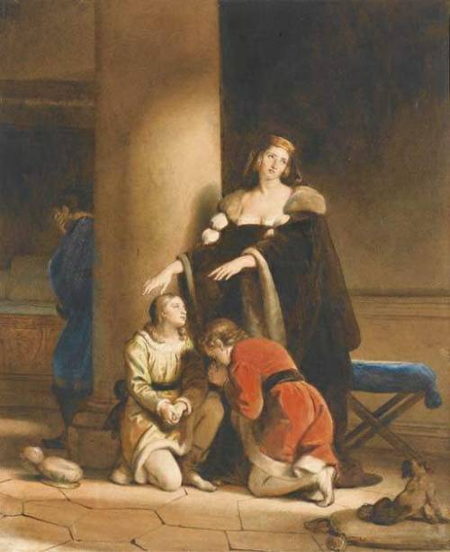 Elizabeth Woodville, queen of England, Bidding Farewell to Her Sons, Edward V and Richard duke of Yo