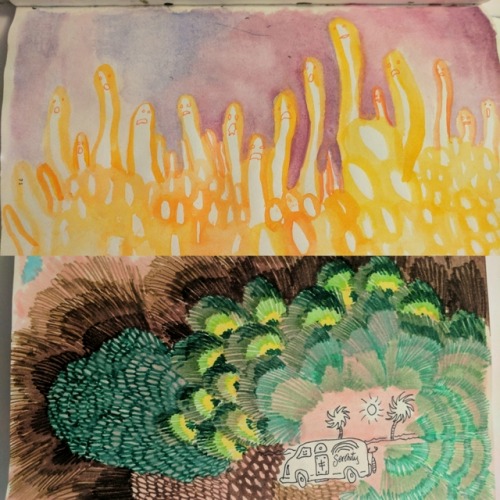 Art journal pages from August-October. Having fun doing lots of weird art this season, getting lost 