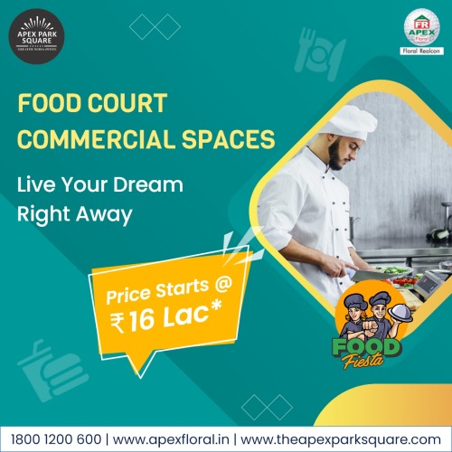 The Food Court Price Starts @ Rs. 16 Lac*. Book Your Space at
Apex Park Square! Food Court Commercial Space! Live Your Dream Right Away! Best
Place to Invest Your Money in Greater Noida West. Call Us – 1800-1200-600 or
Visit Us at https://theapexparksquare.com/ #ApexParkSquare#CommercialProperty#RetailSpaces#Offer#PropertyInvestment#RetailShops#FoodCourt#CommercialSpaces#Discount#FoodFiesta