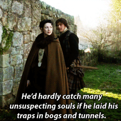 fponthedl:  Jamie &amp; Claire at the Black Kirk - 1x03 The Way Out  