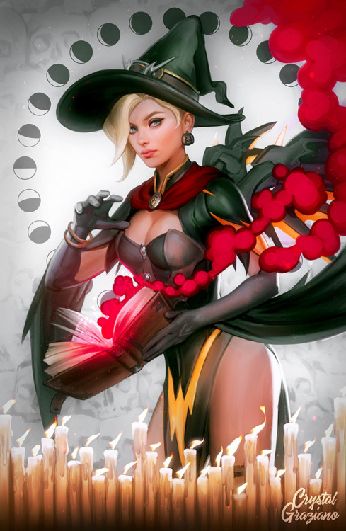 crystalgraziano:  She’ll put a spell on you. Happy Halloween!  She’s available as a print on my Etsy! 