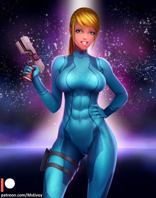 Samus Aran from Metroid. An experimental shading technique. It didn’t turn out as good as I wanted. 