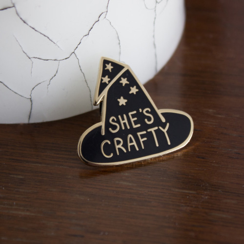 bombasine: (and she’s just my type) She’s Crafty pin from Bombasine