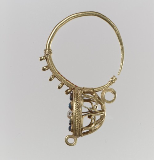 Earring, Medieval ArtPurchase, 1895Metropolitan Museum of Art, New York, NYMedium: Gold, glass, and 