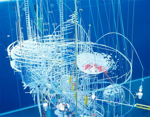 Sarah Sze:Sze builds her installations and intricate sculptures from the minutiae of everyday life, 