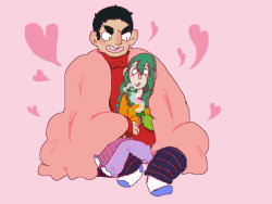 heebie-geebies:  My @yowapeda-secret-santa gift for Jepu (@omenatee)! Some cute, cuddly TadoMaki that was really fun to work on! Hope that you like it! nvn 