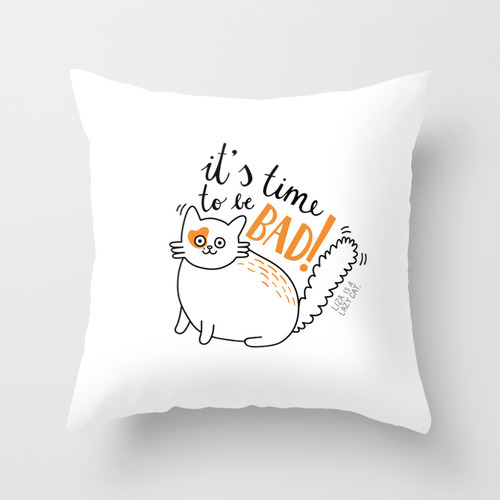 softkittyland:  BAD KITTY! Throw Pillow by Zsofia Mihalyfor more: society6.com/sophieind