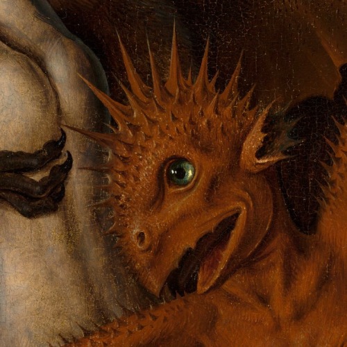 aqua-regia009:Details from “The Fall of the Damned” (c.1468) by Dirk Bouts