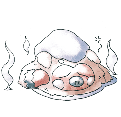  hisuian primeape - ice/fire type. it normally relaxes quietly in the hot springs, but if it’s