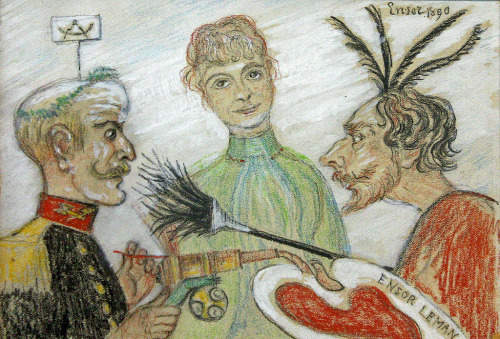 thunderstruck9: James Ensor (Belgian, 1860-1949), Ensor and General Leman Discussing Painting, 1890.