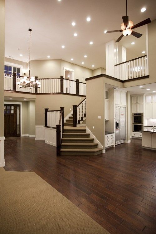 sweetestesthome:  Staircase that does NOT walk you out the front door! Love the openness
