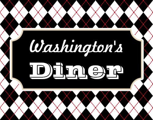 Personalized Diner Sign Wood Canvas
