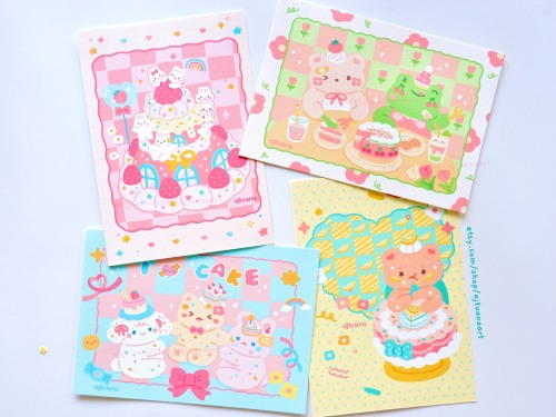 My lil&rsquo; cake stationery set ଘ(✿˵•́ ᴗ •̀˵) Etsy shop link below Etsy Shop | K