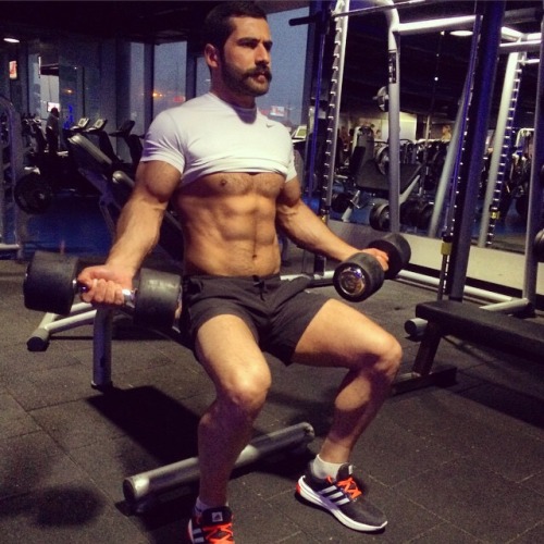 XXX naked-yogis:  handsome mustachioed muscle photo