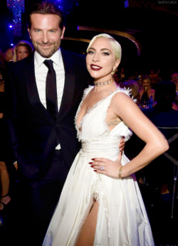 ladygagaqueenedit:  Lady Gaga junto a Bradley Cooper en los premios Screen Actors Guild, en Los Ángeles (27/01/2019).