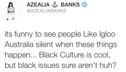 greed:  asianchick08:  azealiabanksweb:  OMFG  This KKK Iggy shit… Really…. If anything Iggy’s rapping actually has more of a meaning then Nicki’s, all she raps about is bullshit ✋  ^^^^^^^ ummmmm? In Nicki’s song, “Bed of Lies” she raps