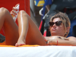 Toplessbeachcelebs:  Katarina Vasilissa (Polish Model) Sunbathing Topless In Miami (May