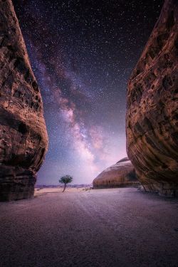 Sh0Velknockout:  Just–Space:  Milky Way - Desert Near The Oasis City Of Al-Ula,