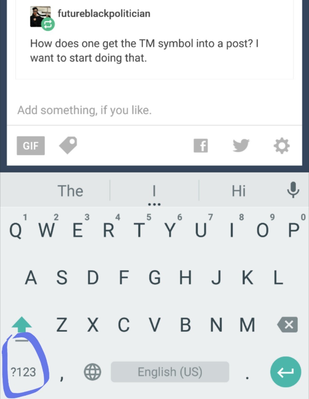 fallingforkonoha:  I’m using Google keyboard @futureblackpolitician