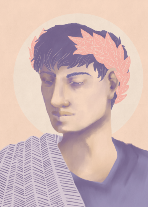 flemmart:painting version of an old drawing of ultimate bae publius vergilius maro….first try at pai