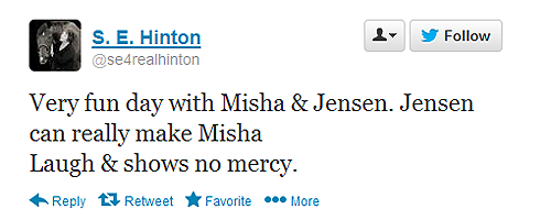 jensenacklesmishacollins:  One version: “I don’t want a stick of jerky but I’d