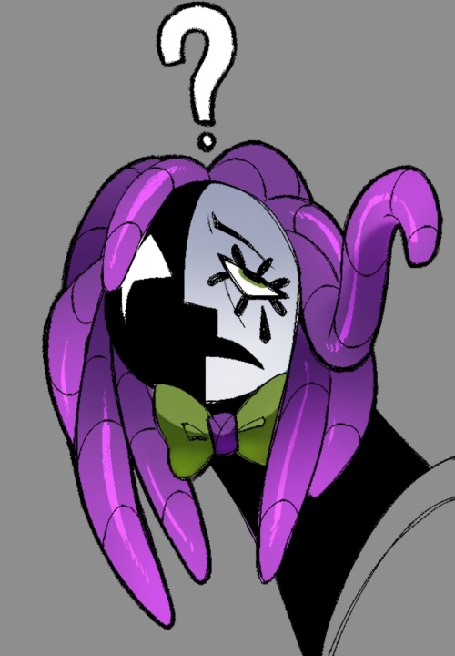 Jester's purple side design cuz I haven't think up the design for green side yet AUGH